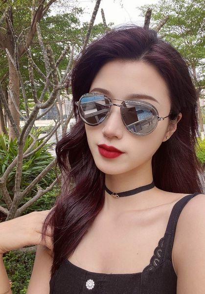 

designer sunglasses men and women anti-uv 2023 new round face fashion korean version of trendy glasses star model internet red sunscr, White;black