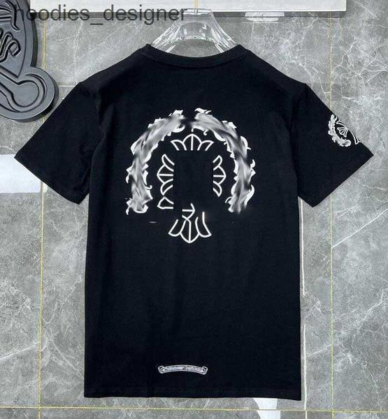 

2023mens classic t shirt heart fashion ch brand letter sanskrit cross pattern sweater t-shirts designers chromes pullover cotton tshirts7dq, White;black