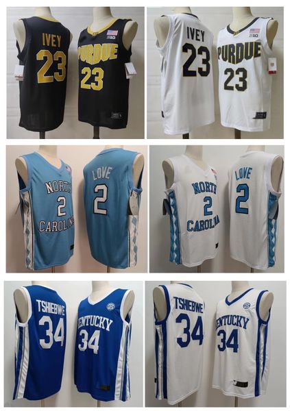 

23 jaden ivey purdue boilermakers college basketball jersey north carolina tar heels 2 caleb love 34 oscar tshiebwe kentucky wildcats size s, Black;red