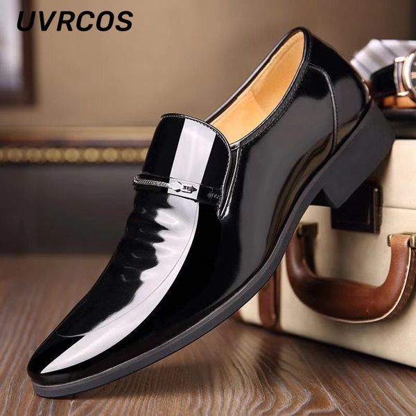 

dress shoes men's leather business casual formal wear flat bottom comfortable lefu patent work wedding 21188 230422, Black