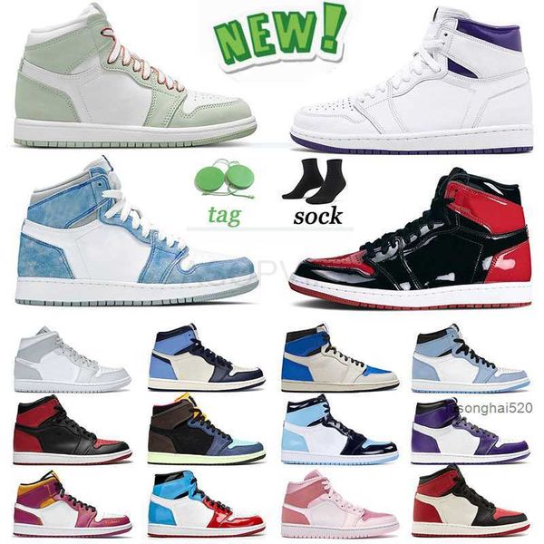 

1 sports men basketball shoes women trainers mid jumpman 1s sneakers light smoke grey hyper royal obsidian university blue