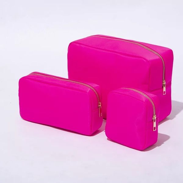 

cosmetic bags cases stock wholesale multi colors waterproof nylon pouch cosmetic bag women letters patch diy makeup bag teens large toiletry