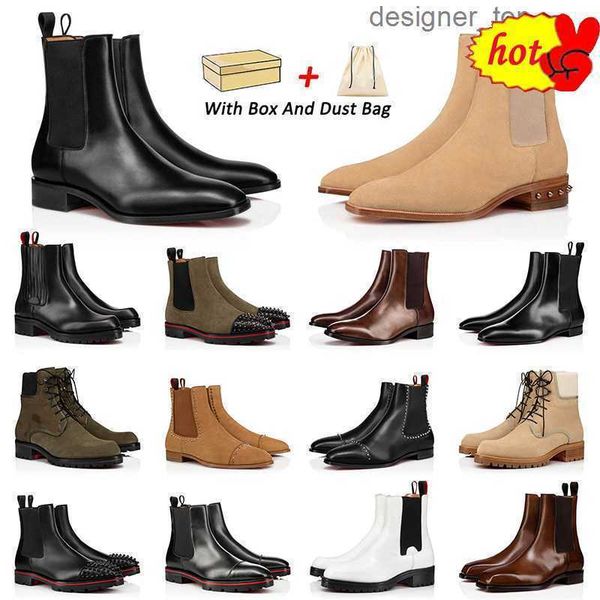 

christian louboutin cl red bottoms 2023 designer men fashion boots patent leather black beige platform sneakers flat over the knee martin bo