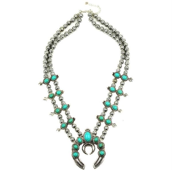 

selling pumpkin flower necklace vintage silver stone squash blossom n21789 v191128284x