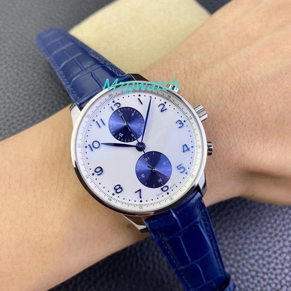 

azf 371620 watch cal.69355 fully automatic mechanical movement scratch proof sapphire crystal glass 41mm cattle belt waterproof, Slivery;golden