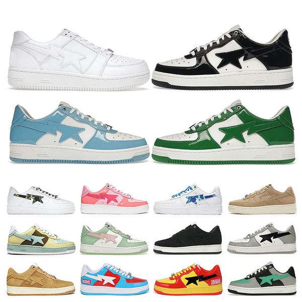 

bapestas casual shoes stas sk8 low bapesta men women black white camo blue green pink suede beige leather yellow mens womens trainers outdoo