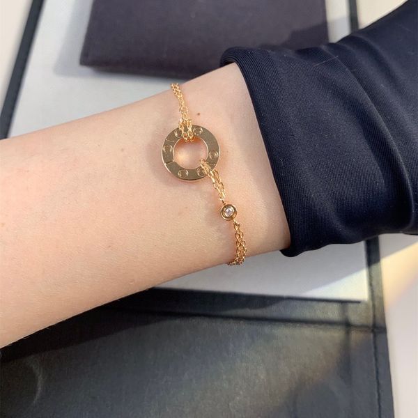 

high edition charm bracelets love bracelets for women girls carti ladies gift designer jewelry classic design double loop crossed ak8i, Golden;silver
