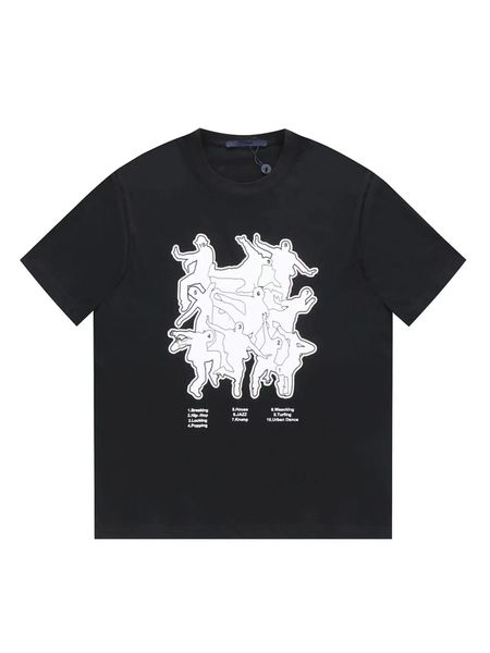 

mens t shirt trendy high edition designer short sleeve letter pattern printed loose round neck pullover street versatile unisex, White;black