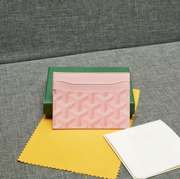 

Designer Card Card Purse Mini Wallet Cardholder Mens Wallet Designers Women Wallets Key Pocket Interior Slot with Box Top Quality Genuine Leather holder s s, Pink