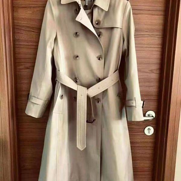 

with logo british style x-long trench coat for women new women's coats spring and autumn double button over coat long plus size s-4xl, Tan;black