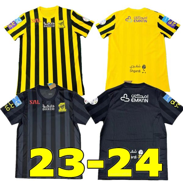 

2023 2024 al ittihad soccer jerseys 23/24 hamdallah romarinho camara home away jerseys costa coronado hegazy pre match training jersey footb, Black;yellow