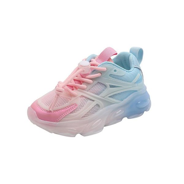 

athletic kids shoes trainers canvas sneakers children single mesh gradient girls pink breathable boys spring autumn summer running e4044, Black