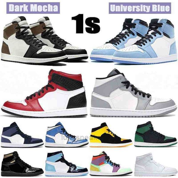 

1 hyper royal jumpman mens basketball shoes 1s university blue smoke grey s obsidian unc size 36-47 13 sneakers with box