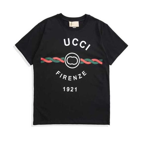 

24% off correct version of knitted cotton 1921 t-shirt button cord interlocking double print short sleeve t-shirt, White;black