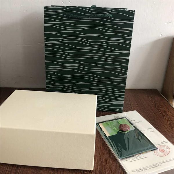 

quality dark green boxes original woody watch box papers gift bag for 116600 watches253f, Black;blue