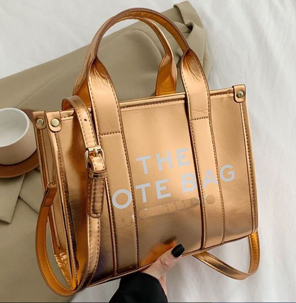 

2023 new marc jocob women tote bag letter pu leather bag diagonal handbag hand shopping bag 26-21-8cm, Black;red