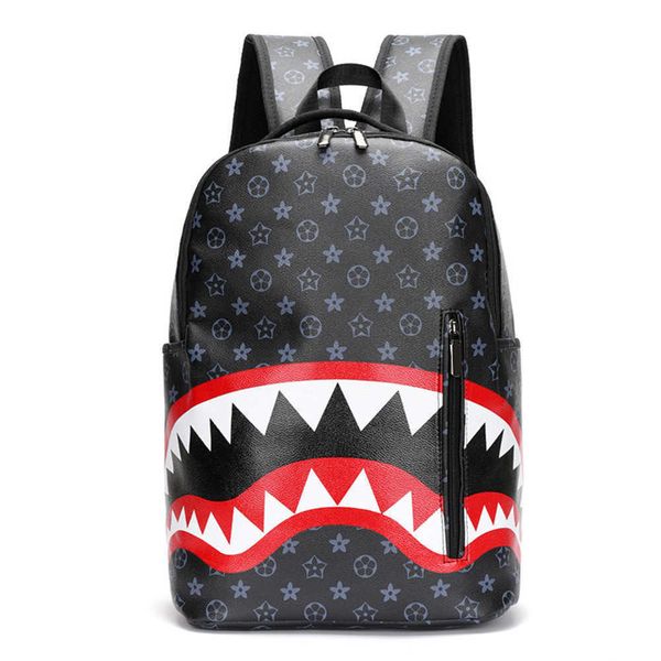 

boys' backpack, students' computer backpack, shark fashion, large capacity, short distance travel backpack, work commuting backpac