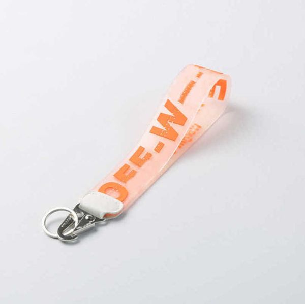 

key chain offs white luxury rings keychains clear rubber jelly letter print keys ring fashion men women canvas keychain camera pendant beltq, Silver