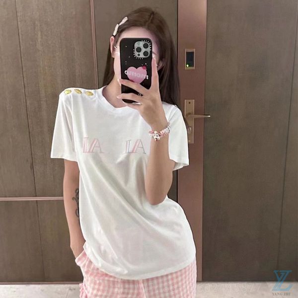 

quality new colorful letter printing short sleeve t-shirt women's summer versatile casual simple top, Black