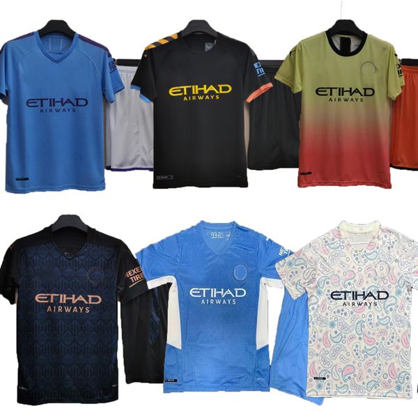 

retro haaland soccer jerseys 19 0 21 22 de bruyne phillips mans cities grealish sterling ferran mahrez manchesters foden men football shirt, Black;yellow