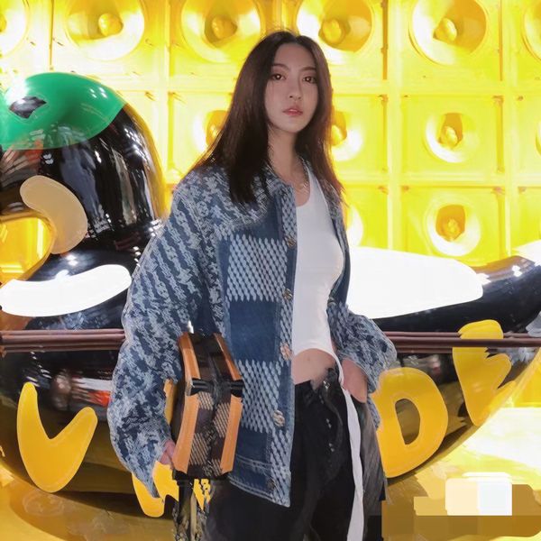 

luxury designer couple elegant women's jackets wear occasion vintage new chic casual denim coat, Black;brown