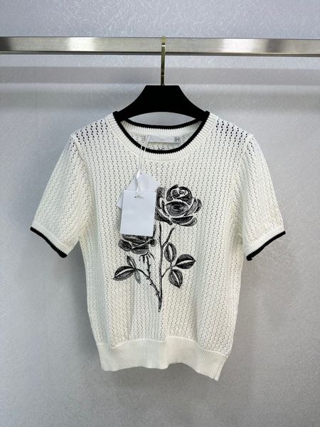 

women's sweaters 2023 luxury designer designs rose knit, White;black