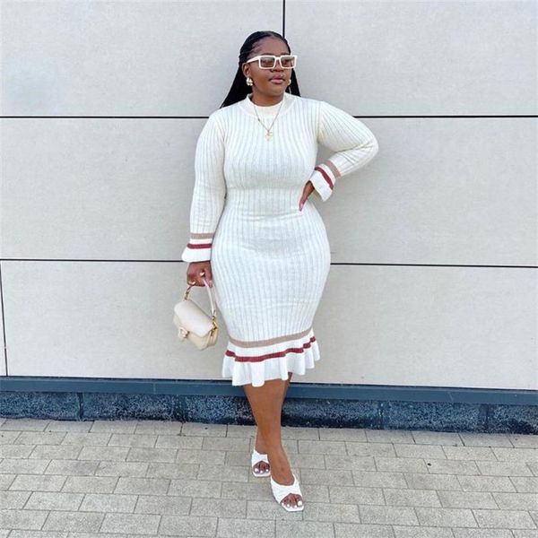 

plus size dresses haoohu dress for women round neck long sleeve casual solid color thread fashion evening 4x 5x urban276i, Black