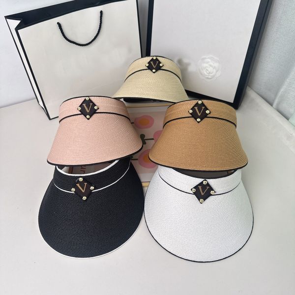 

sun hat designer cap women men casquette visor empty caps hats mens bucket hat hut summer fashion faux leather designer brand letter visors, Blue;gray