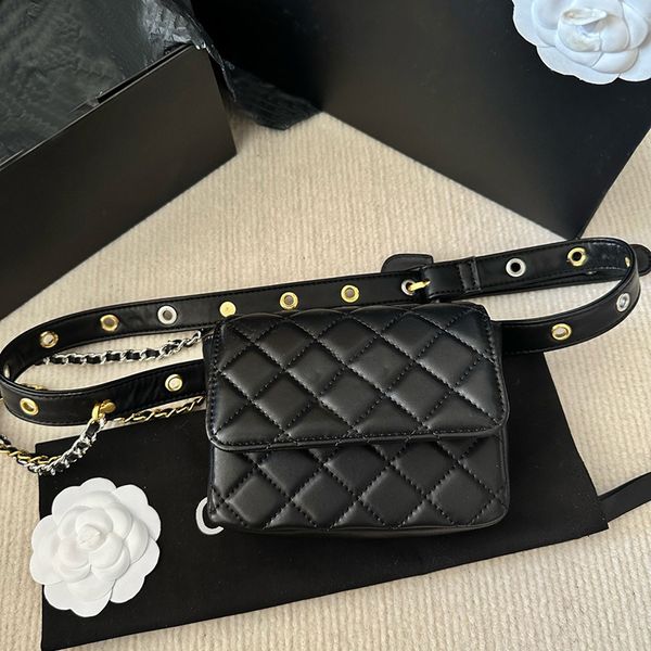 

22p womens lambskin classic mini flap fanny packs bags chain strap cross body france girls tiny quilted purse luxury designer tiny vanity ou