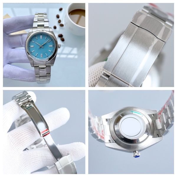 

High quality men's watch 41mm/36mm women's 904L strap light blue dial watch luminous sapphire waterproof watch Montreux Luxury Jason 007
