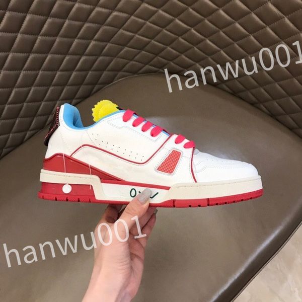 

designer men causal shoes fashion woman leather lace up platform sole sneakers white black men women luxurys