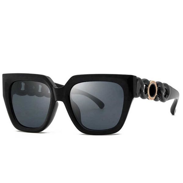 

sunglasses brand luxury white square sunglasses women 2022 trendy fashion big frame ladies shades thick chain temples hip hop sun glasses j2, White;black