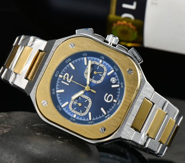 

2023 fashion style quartz movement watches full stainless steel sports men watch montre de luxe wristwatches gifts, Slivery;brown