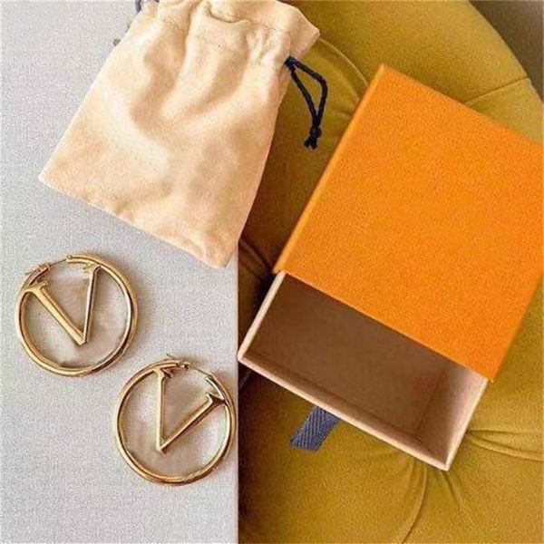 

designer letter earring womens fashion stud earrings vintage earring circle gold luxurious332n, Golden;silver