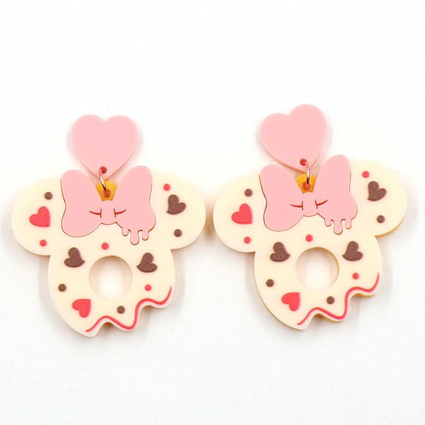 

charm 1pair fashion cn drop mouse doughnut trendy valentine gift acrylic earrings jewelry for women w0422, Golden