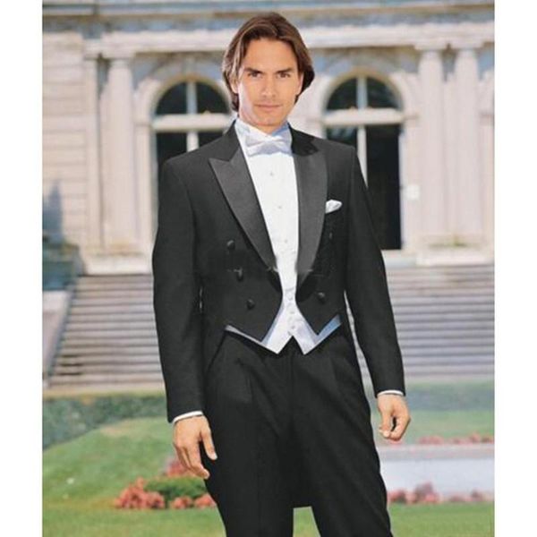 

blazers slim fit men suit set new design tailcoat men suits for wedding prom stage (jacket+pants+vest) bridegroom man groom tuxedos, White;black