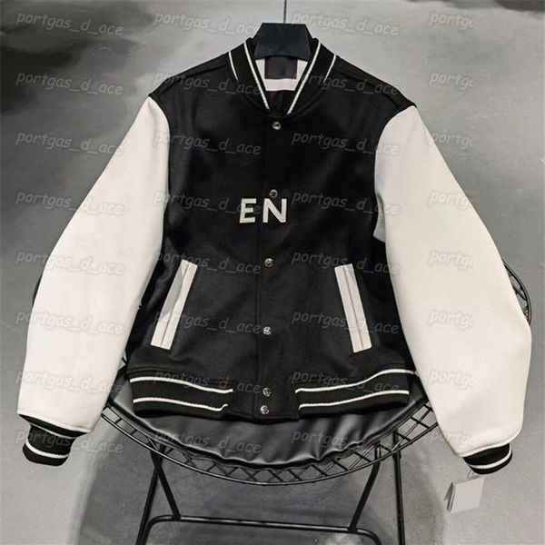 

women men baseball coat casual autumn spring long sleeves jacket ins fashion lovers street style jackets231r, Black