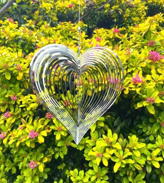 

decorative object figurines stereo rotary wind chime spinner beating heart 3d flowing light effect decor church garden porch balco6315070