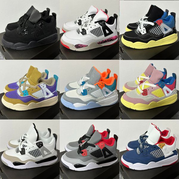

kids basketball shoes 4 designer sneakers military black cat trainers baby big kid shoe fire red thunder boys girls children youth toddler i