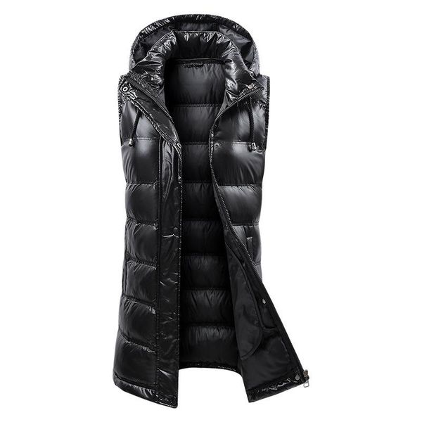 

vests long vest women sleeveless parkas woman 2022 hooded down jacket spring autumn padded coats black windbreaker womens green beige, Black;white