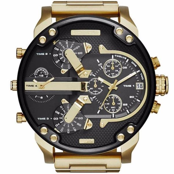 

relogio masculino mens watch sports wristwatches big face stainless steel quartz analog business army military watches gifts clock330z, Slivery;brown