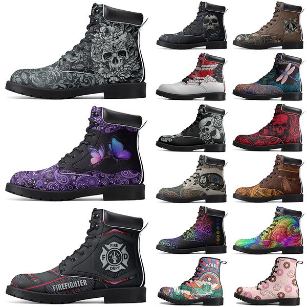 

Diy Fashionable Versatile Outdoor Boots Non-slip Winter Comfortable Casual Customized Elevated Classsic DarkTurquoise Boots