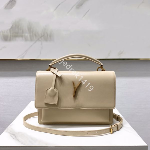 

fashion sunset crossbody bags classic toothpick pattern shoulder bag 10a r handbags cowhide flip cover wallet gold and silver chain totes y