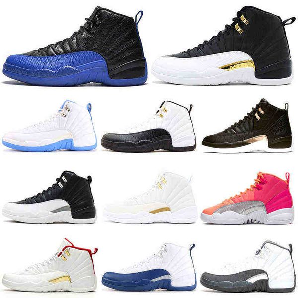 

2020 new dark grey 12s men basketball shoes 12 reverse taxi game royal wings punch mens trainers sports sneakers 7-13