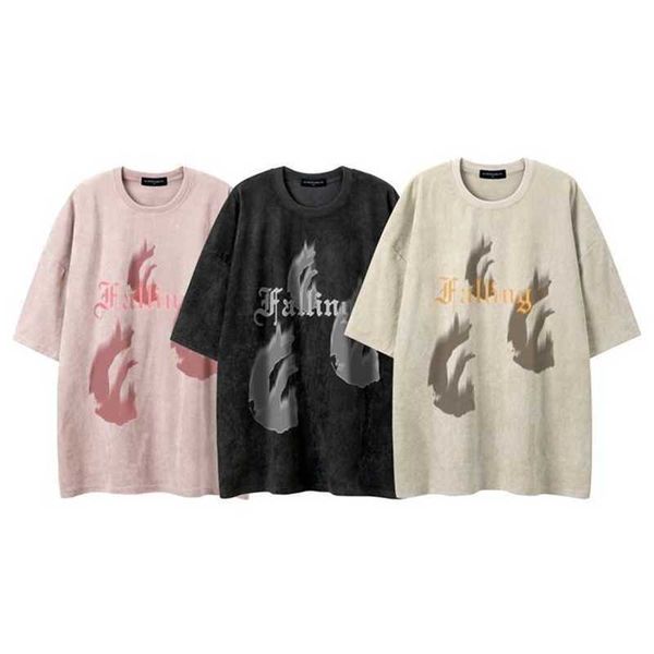 

20% off chaopai street loose american short sleeved t-shirt men's design sense small suede drop smooth top, White;black