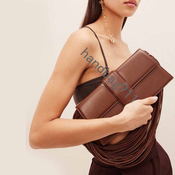 

luxury designer shoulder bag genuine leather tassel shoulder strap hobo bags le raphia purses lady clutch wallet tote women handbag