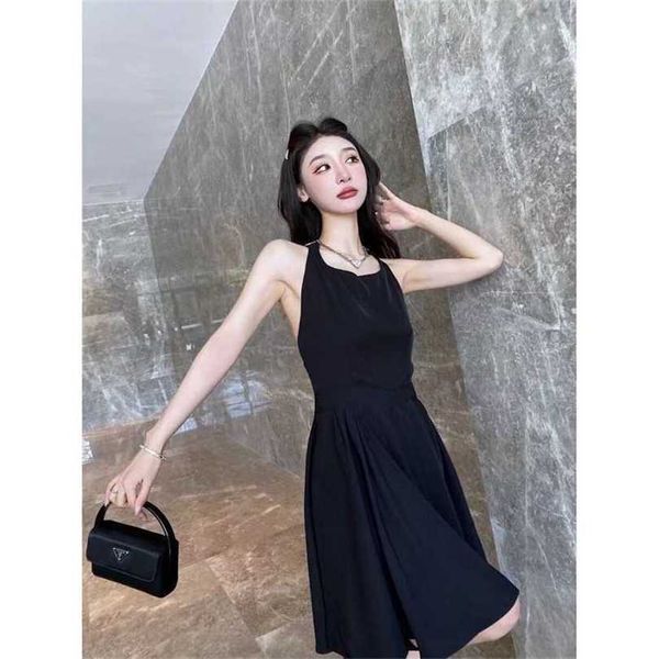 

22% off family spring/summer new fashion classic triangle cross strap show thin temperament waist wrap dress, Black;gray