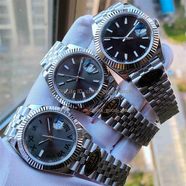 

super clean factory watch 41mm cal 3235 automatic movement 4 colour dial date men 904l steel sapphire waterproof luminous 126333 w324s, Slivery;black