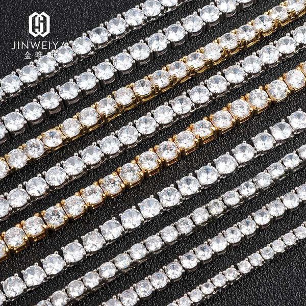 

wholesale men necklace diamond 925 sterling silver 3mm 4mm 5mm hip hop necklace tennis chain