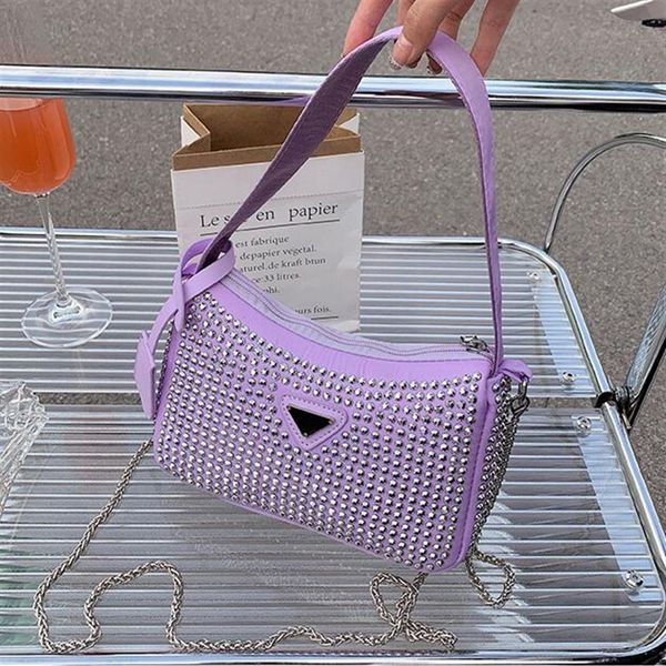 

brand designer bling diamond shoulder bags for women lady pu leather small underarm bag fashion zipper female evening bag 5 colour266r